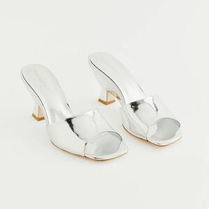 Reformation Silver Heeled Sandals